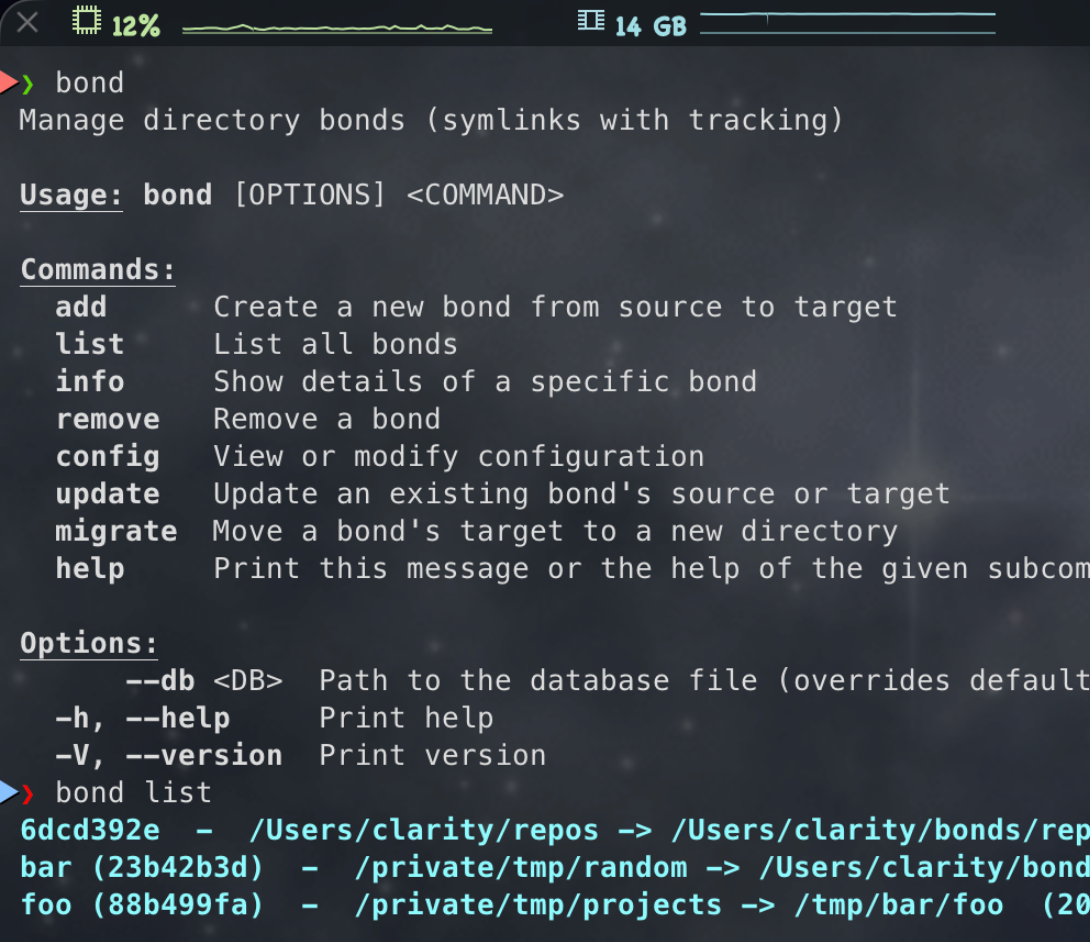 Bonds - Create and manage symlinks between files and directories